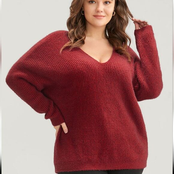 NWT red ribbed sweater 22/3X - Picture 1 of 10